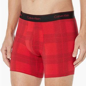 CALVIN KLEIN modern Cotton Stretch Textured Plaid Boxer Briefs SIZE M underwear